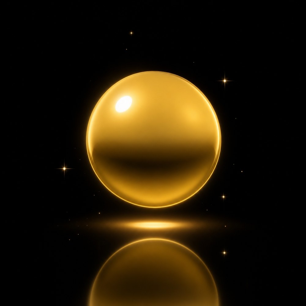 Planeta de oro en reposo